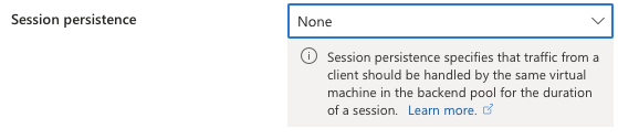 Image of the session persistence option
